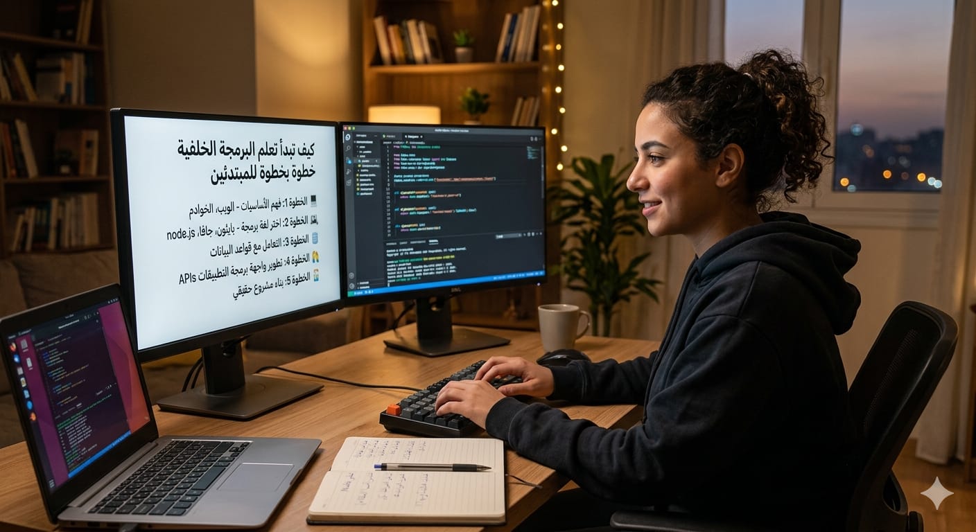 كيف تبدأ تعلم البرمجة الخلفية خطوة بخطوة للمبتدئين